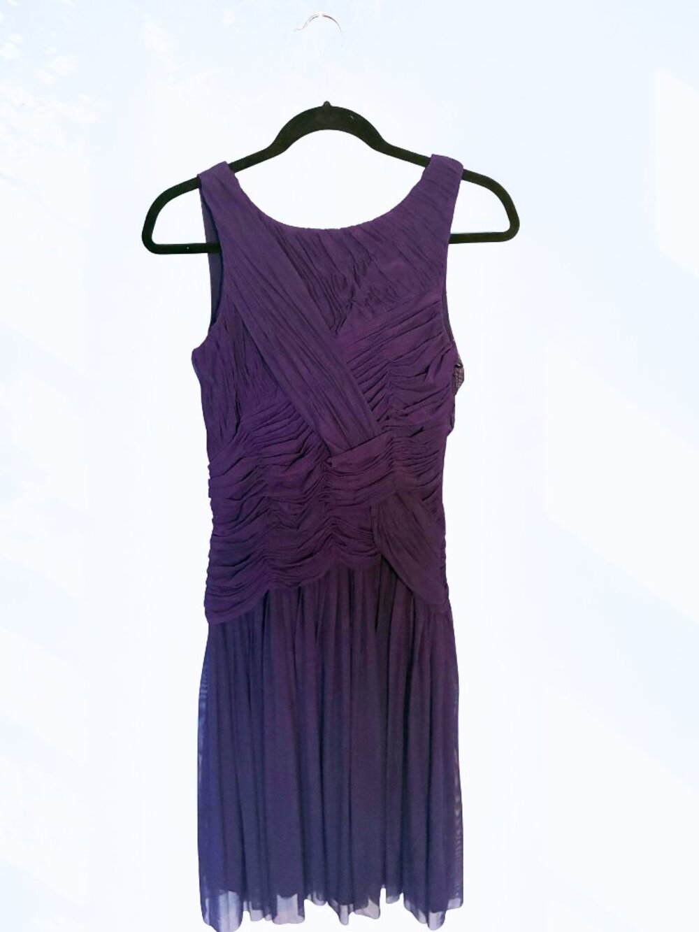 Calvin Klein Purple Ruched Dress Sz 6 NWT